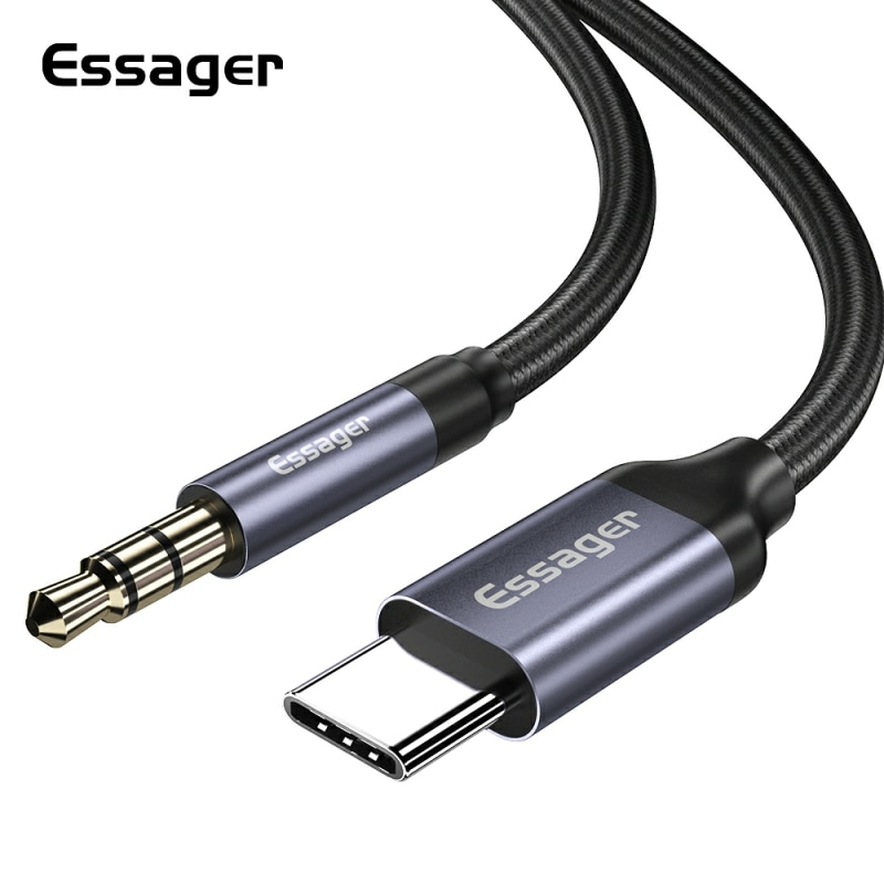 Earphone Splitter Jack - Essager usb c bis 3,5mm aux