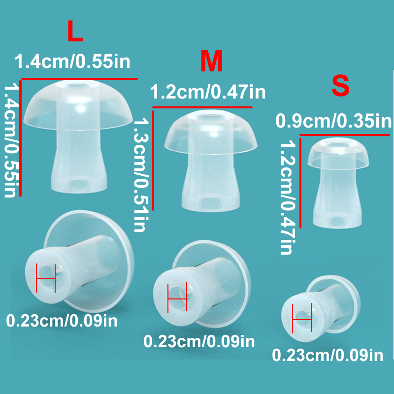 Silicone Ear Tip Replacement - 100 Stück Ohrkappen-Kissen für Hörgeräte, In-Ear-Ohrstöpsel,