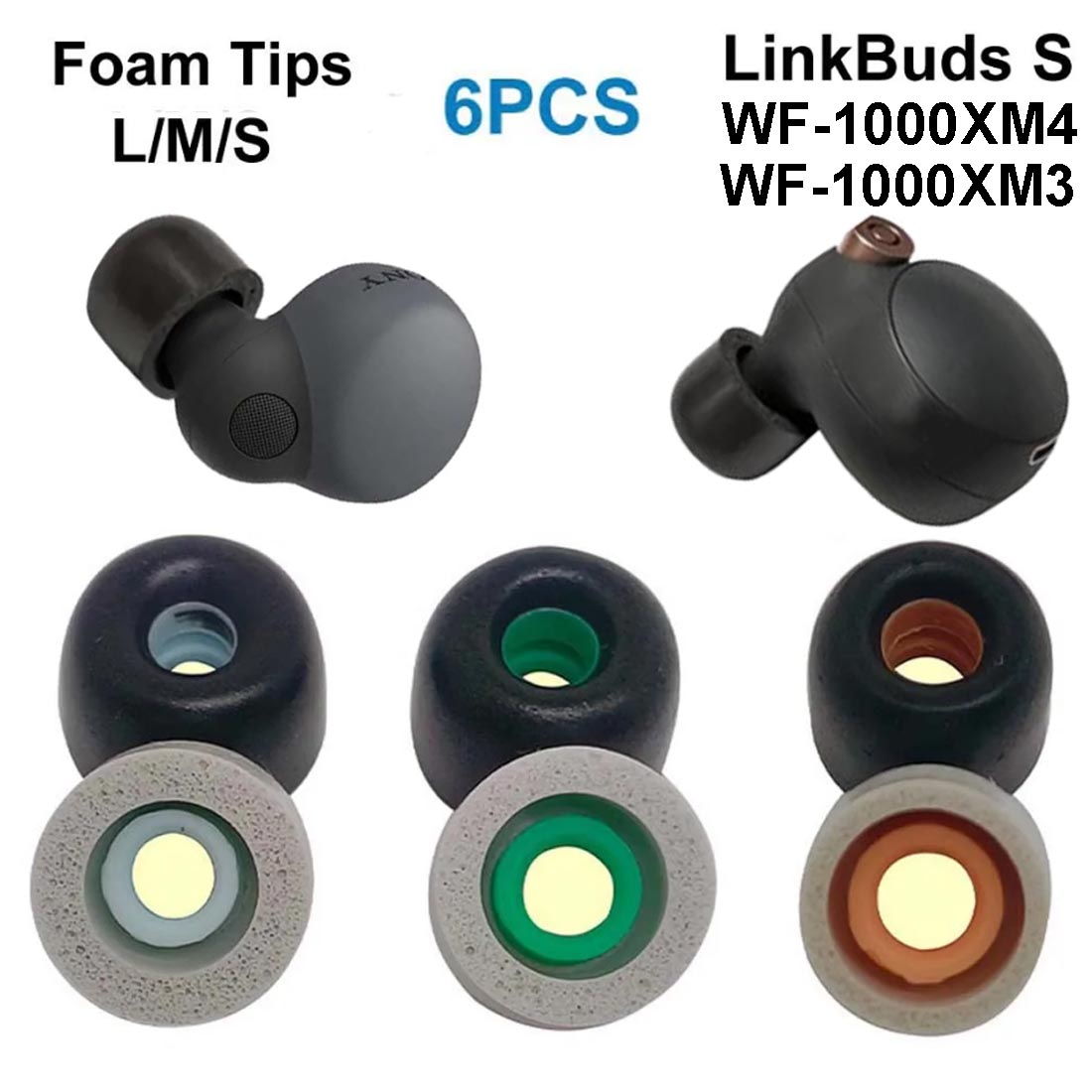 Earphone Foam Tip - Memory Foam Ohrstöpsel für Sony LinkBuds