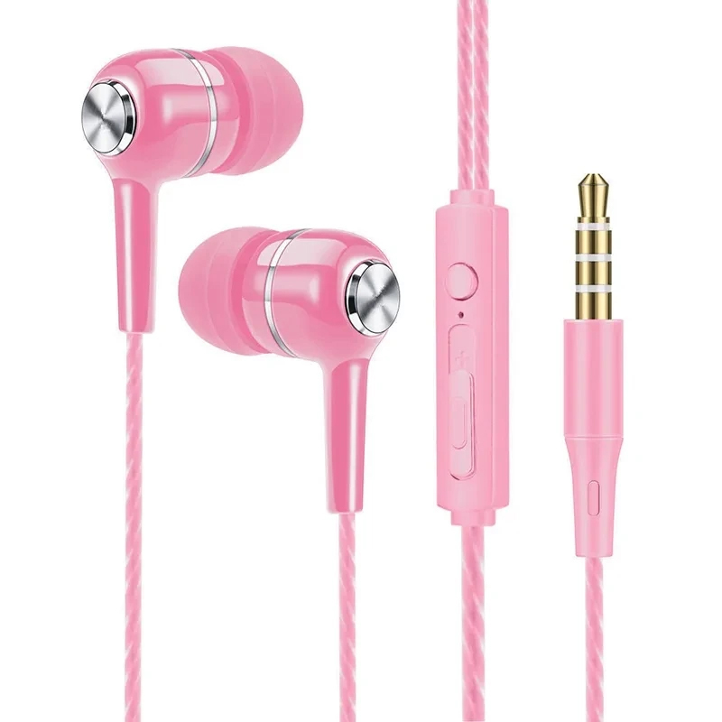 Wired Earphone Mic - Kabelgebundene Kopfhörer, 3,5 mm In-Ear-Sport-Ohrhörer, Bass-Handy-Kopfhörer,
