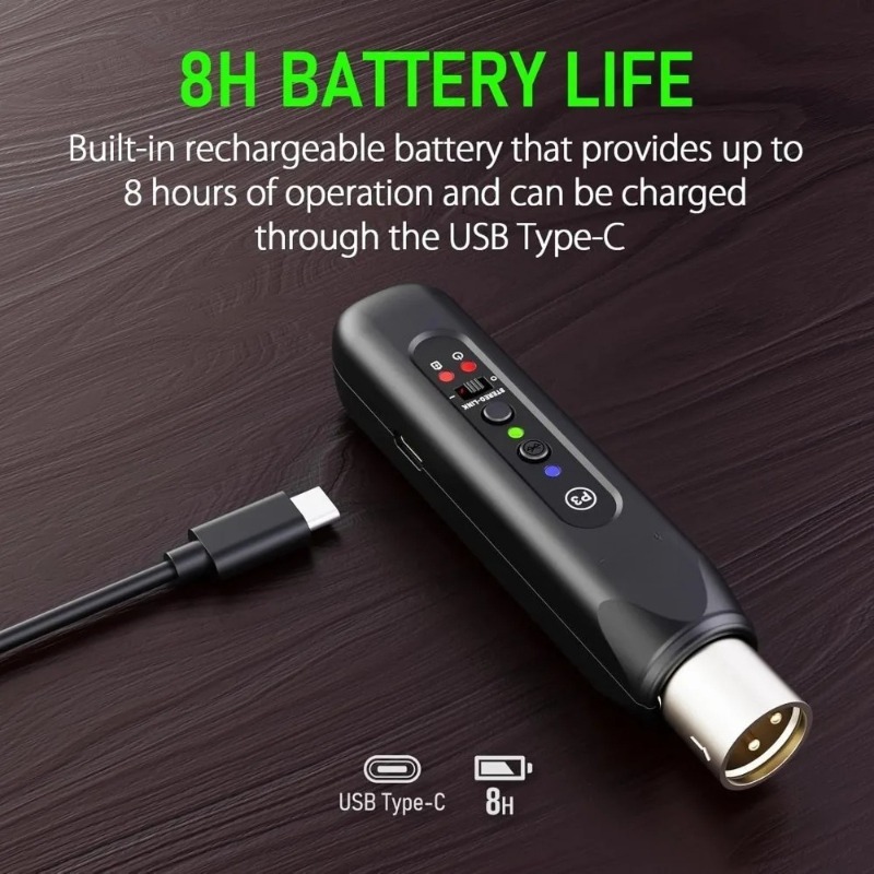 Bluetooth Adapter Receiver - Kabelloser XLR-Bluetooth-Empfänger – wiederaufladbarer Adapter für