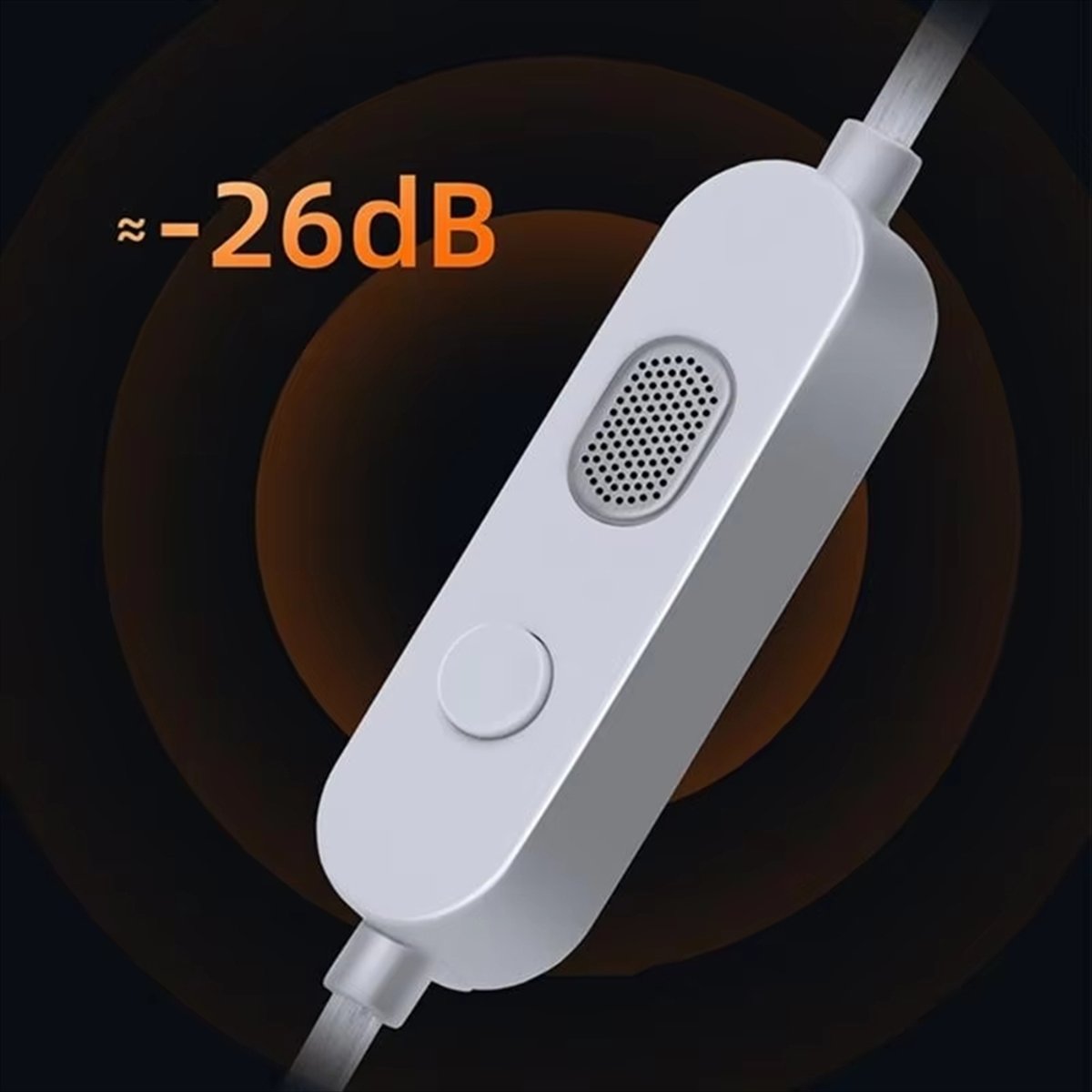 Wired Earphone Mic - ABAN Kopfhörerkabel M2 mit Doppelmikrofon, Versilbertes