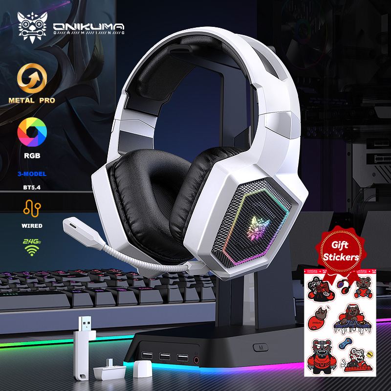 Gaming Headset Rgb - ONIKUMA 2,4 GHz Wireless Gaming Headset