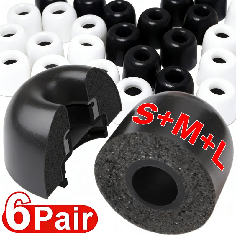 Earphone Foam Tip - 6-3 Paar Ohrstöpsel aus weichem Memory-Schaum