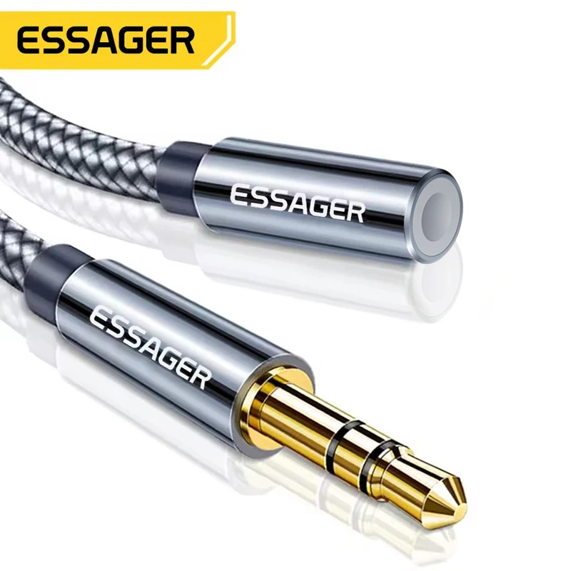 Earphone Splitter Jack - Essager 3,5mm Audio-Aux-Kabel Kopfhörer-Verlängerungskabel Buchse Splitter