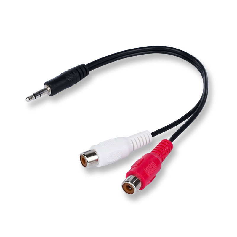 Earphone Splitter Jack - 3,5 Jack Stecker auf 2RCA 2AV