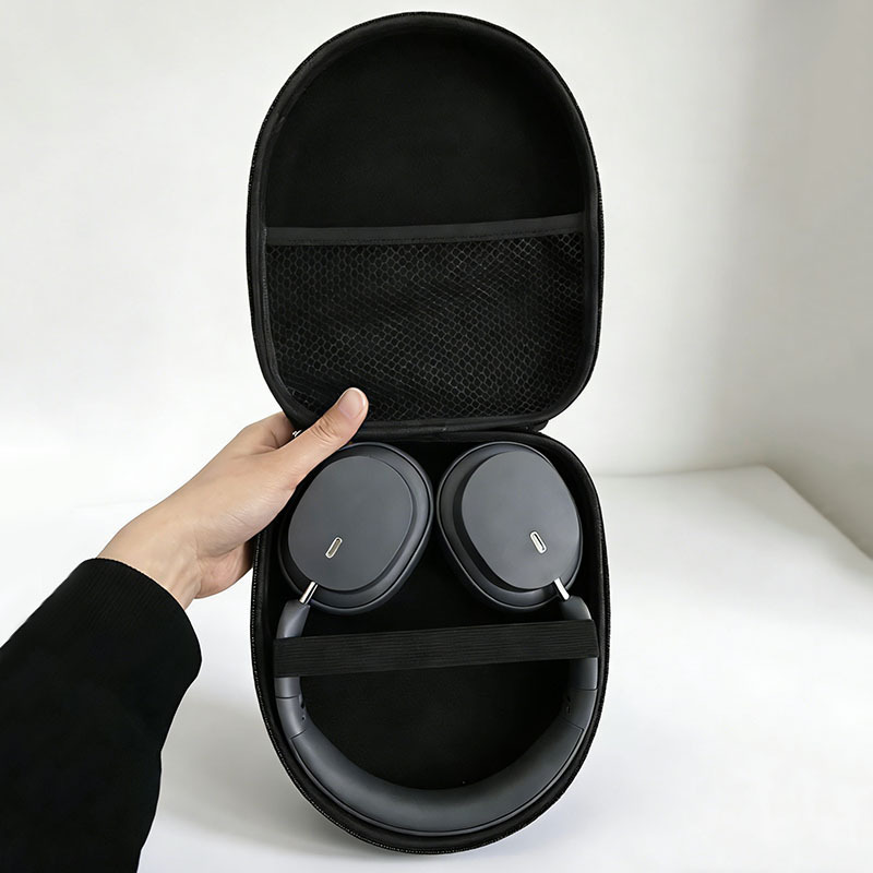 Headphone Case Hard - Kopfhörer-Aufbewahrungstasche, 1 Stück, schwarze EVA-Hartschale, stoßfeste,