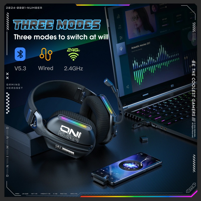 ONIKUMA GT808 Kabelloses Gamin – Gaming Headset Rgb Bewertung und Preis