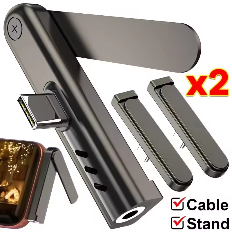 2/1PCS Tragbarer USB-C-auf-3,5 – Headphone Stand Desk Bewertung und Preis