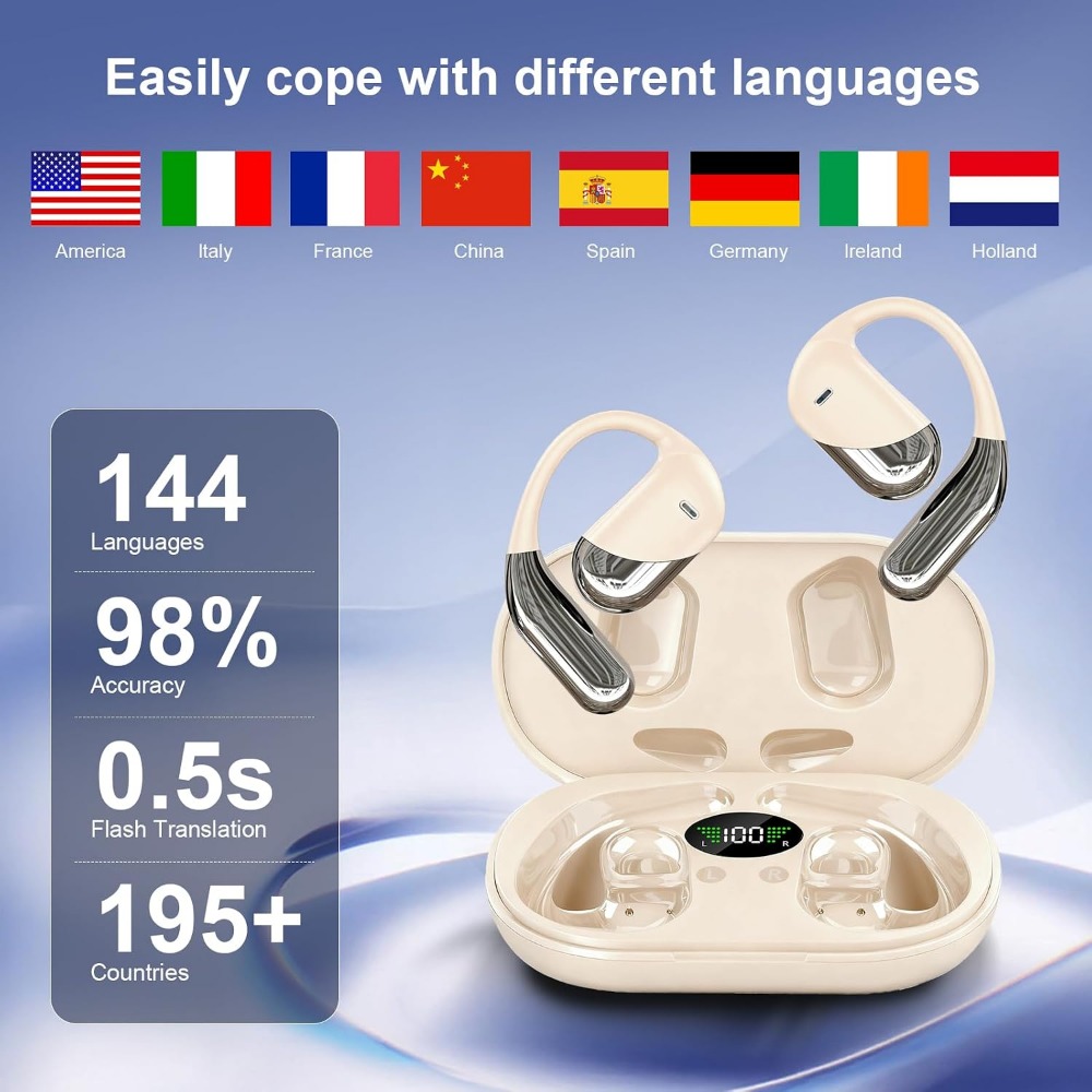 144-Sprachen Echtzeit-Übersetz – Earbuds Charging Case Bewertung und Preis