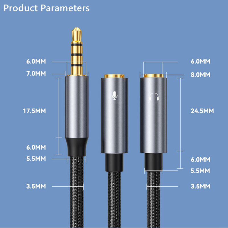 3,5-mm-Klinken-Aux-Audiokabel, – Earphone Splitter Jack Bewertung und Preis