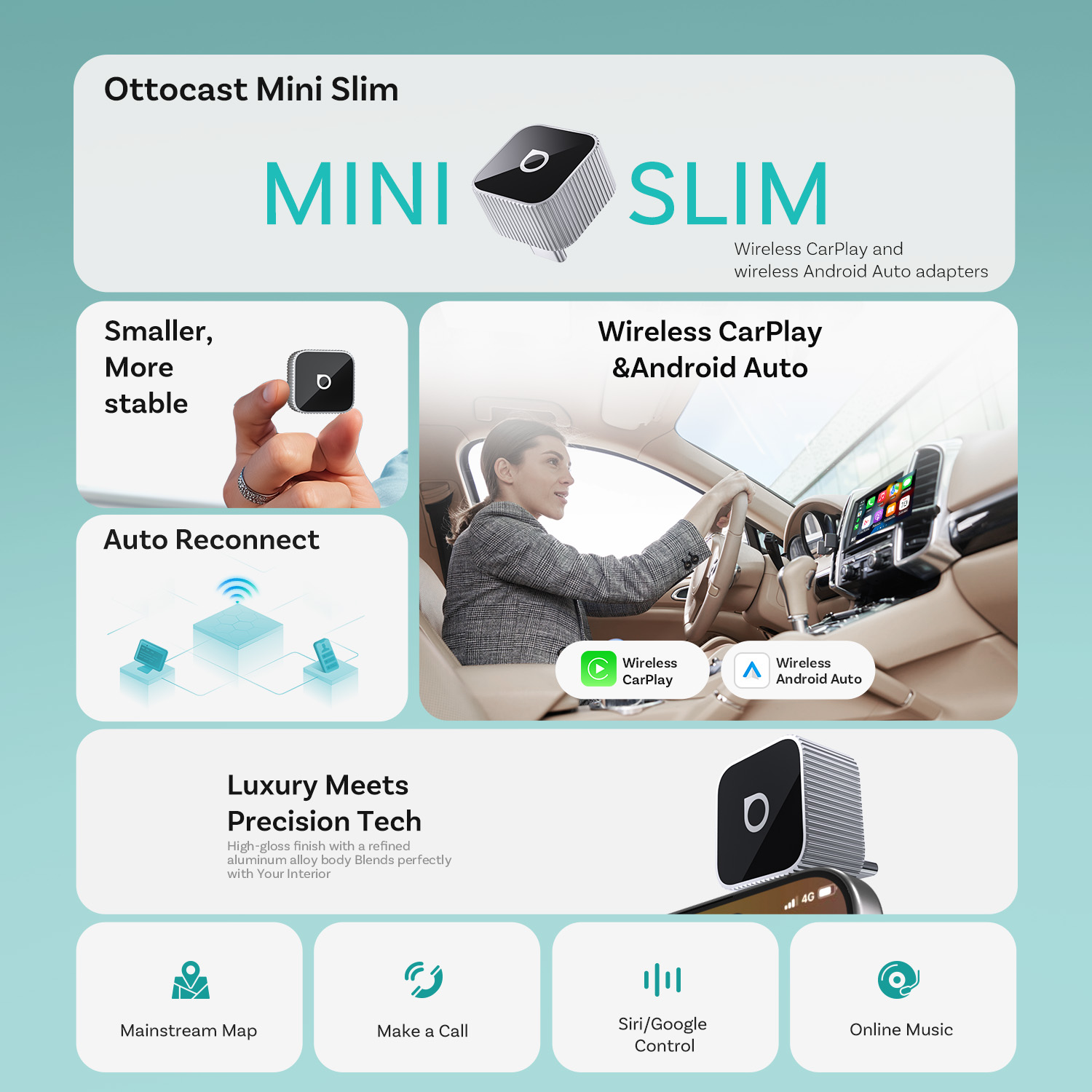 Ottocast Mini Slim Wireless Ca – Bluetooth Adapter Receiver Bewertung und Preis