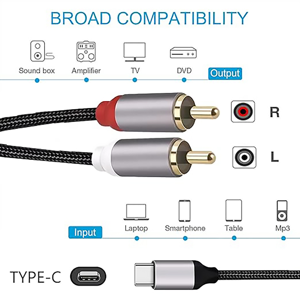USB-C-auf-2-RCA-Audiokabel, Ty – Earphone Splitter Jack Bewertung und Preis